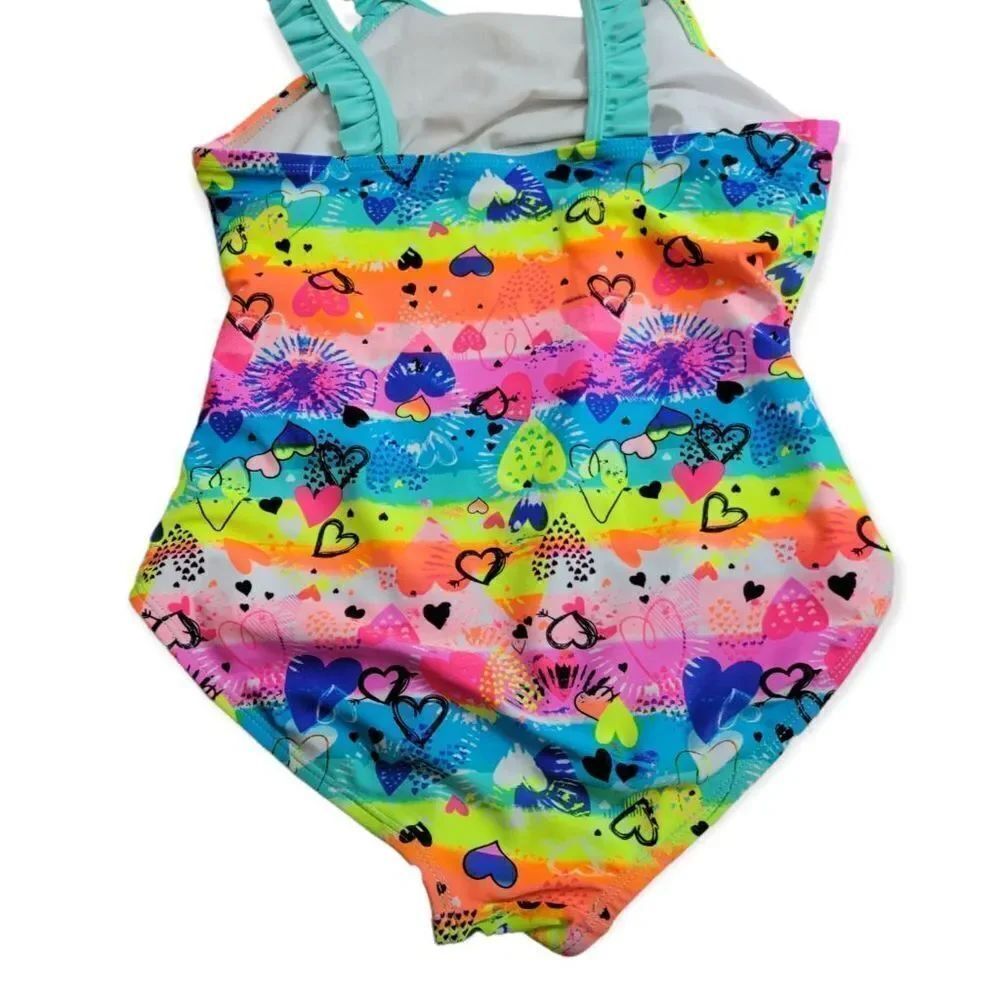 Wonder Nation heart swimsuit L10/12 plus size - Picture 2 of 4